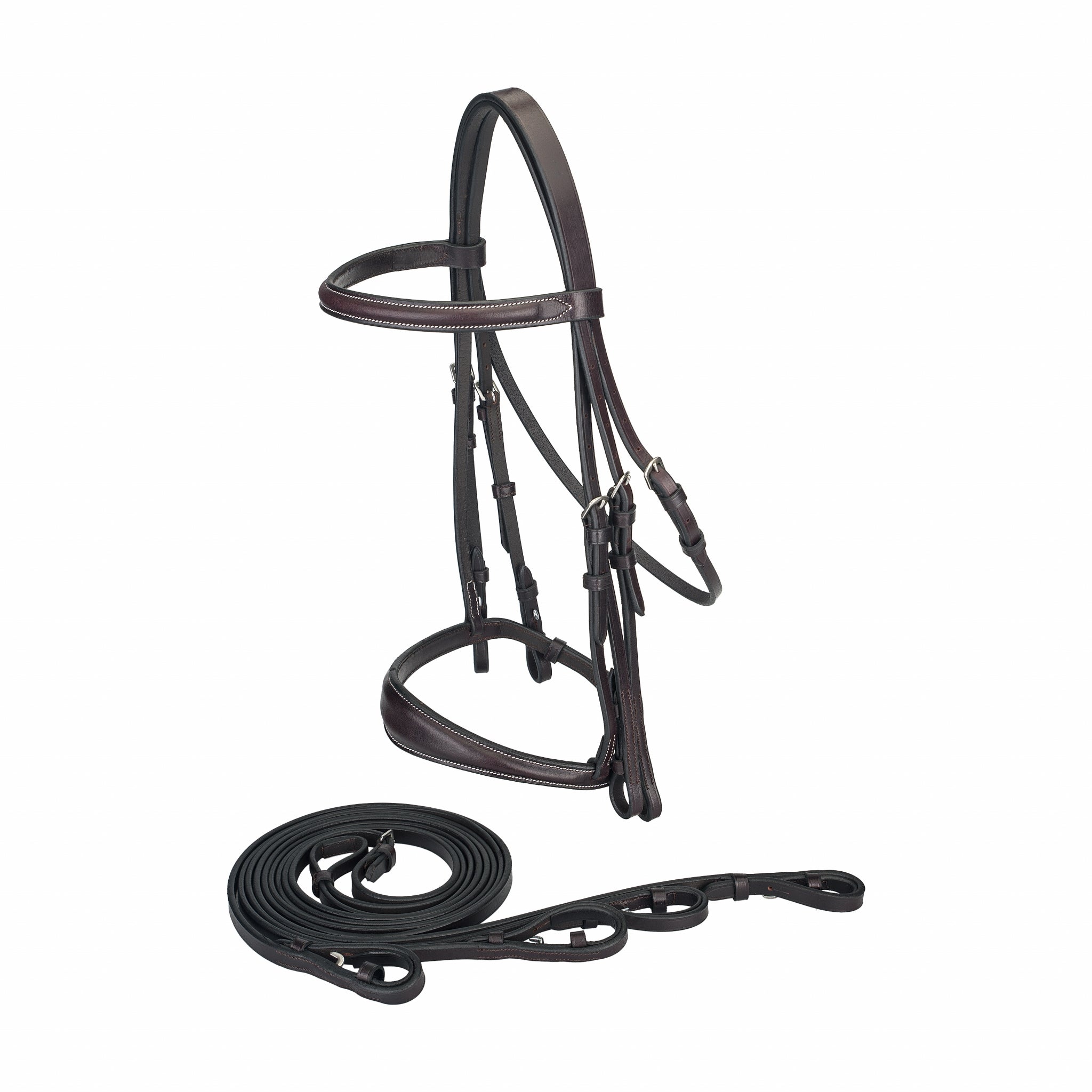 Bride Double ThinLine Weymouth En Cuir – Modèle épi – Taille Cob